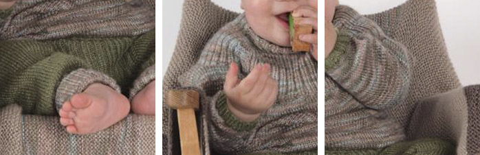 Favoritt bukser bluse sweater baby opskrift tynn fin alpakka thumb